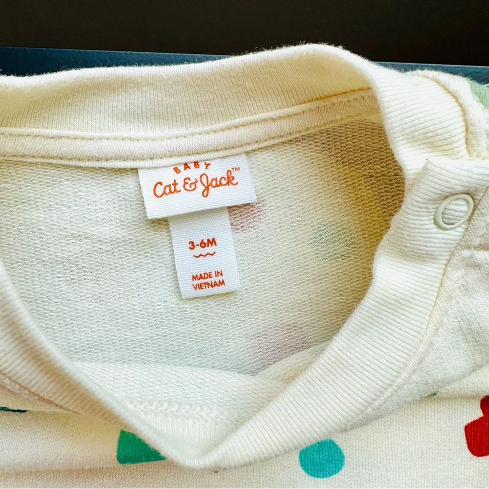 EUC Cat & Jack Unisex Baby Abstract Colorful Shapes Sweatshirt 3-6 months